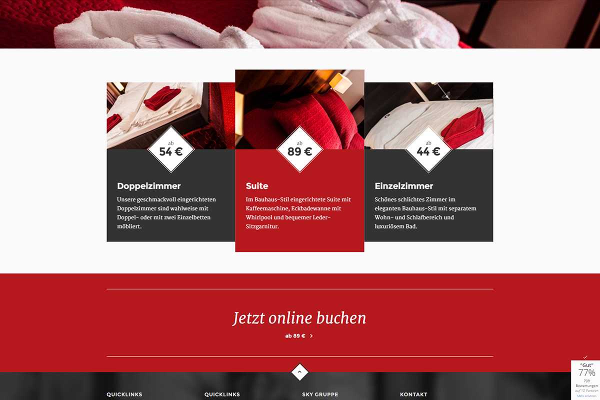 Skyhotel Merseburg Webseite